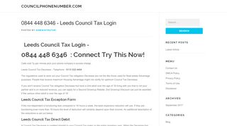 
                            6. 0844 448 6346 - Leeds Council Tax Login