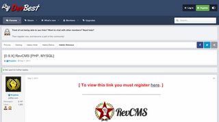 
                            2. [0.9.X] RevCMS [PHP, MYSQL] | DevBest.com - …