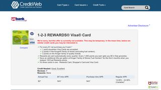 
                            7. 1-2-3 REWARDS Visa Card - Credit Card Details