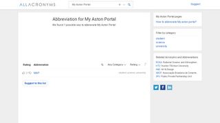 
                            5. 1 Abbreviations for My Aston Portal - All Acronyms