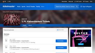 
                            4. 1. FC Kaiserslautern Tickets | Dates & Information | Ticketmaster