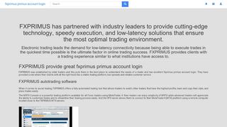 
                            5. #1 fxprimus primus account login FXPRIMUS the …