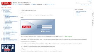 
                            2. 1 Login and configuring user [Zabbix Documentation 2.0]
