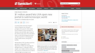 
                            8. $1 million award lets UVA open new portal to submicroscopic world ...