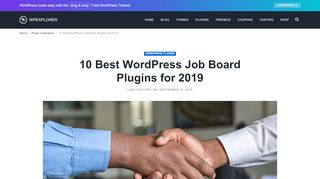 
                            5. 10 Best WordPress Job Board Plugins for 2019 - WPExplorer