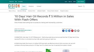 
                            4. '10 Days' Hair Oil Records ₹ 5 Million in Sales With Flash Offers