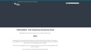 
                            1. 10 Minute Mail - Free Anonymous Temporary EMail