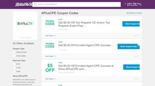 
                            4. $10 Off APlusCPE Coupon, Promo Codes - RetailMeNot