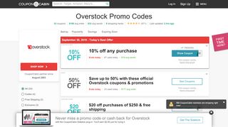 
                            7. 10% off Overstock Coupons & Codes - August 2019 | CouponCabin