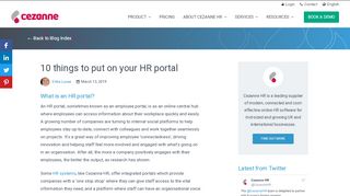 
                            3. 10 things to put on your HR portal - Cezanne HR