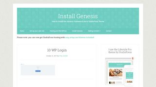 
                            4. 10 WP Login - Install Genesis