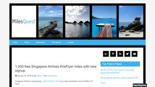 
                            6. 1,000 free Singapore Airlines KrisFlyer miles with …