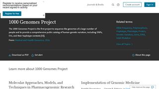 
                            8. 1000 Genomes Project - an overview | ScienceDirect Topics