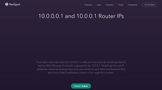 
                            5. 10.0.0.0.1 and 10.0.0.1 Router IP Addresses - NetSpot