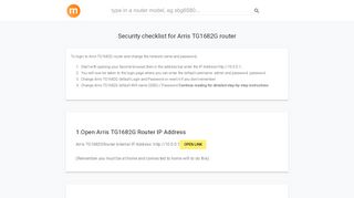 
                            8. 10.0.0.1 - Arris TG1682G Router login and password - modemly