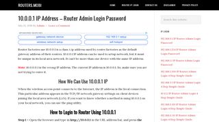 
                            5. 10.0.0.1 IP Address – Router Admin Login Password ...