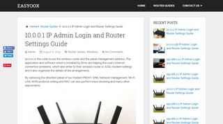 
                            9. 10.0.0.1 IP Admin Login and Router Settings Guide - EasyOox