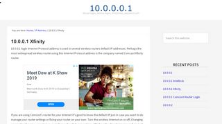 
                            8. 10.0.0.1 Xfinity: login page, admin, password, how to configure WiFi
