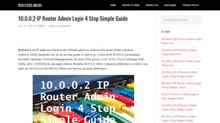 
                            3. 10.0.0.2 IP Router Admin Login 4 Step Simple Guide