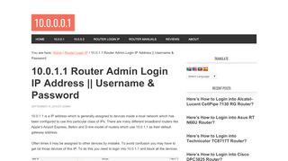 
                            8. 10.0.1.1 Router Admin Login IP Address Username & Password