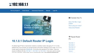 
                            2. 10.1.0.1 Default Router IP Login - 192.168.1.1