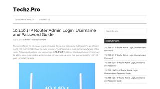 
                            1. 10.1.10.1 IP Router Admin Login, Username and Password Guide