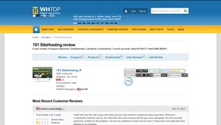 
                            6. 101SiteHosting Review 2019 - ratings by 5 users. …