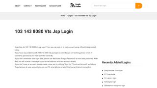 
                            5. 103 143 8080 Vts Jsp Login - Sign In to Account in One Click