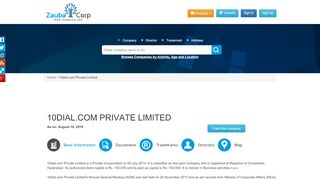 
                            2. 10DIAL.COM PRIVATE LIMITED - Company, directors and ...