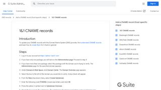 
                            9. 1&1 CNAME records - G Suite Admin Help - Google Support