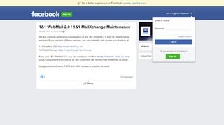 
                            10. 1&1 WebMail 2.0 / 1&1 MailXchange Maintenance | Facebook