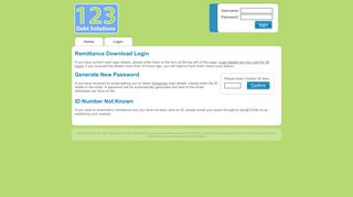 
                            3. 123 Debt Solutions Ltd - Remittance Login