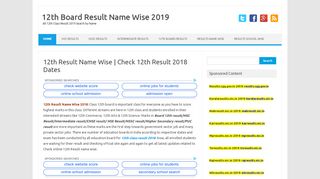 
                            4. 12th Result Name Wise | Check 12th Result 2018 …