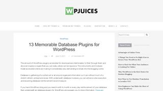 
                            6. 13 Memorable Database Plugins for WordPress - WPJuices