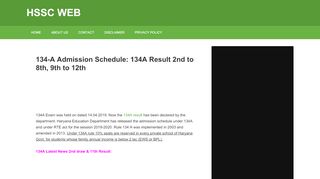 
                            2. 134-A Admission Schedule: 134A Result 2nd to 8th, 9th ... - HSSC Web