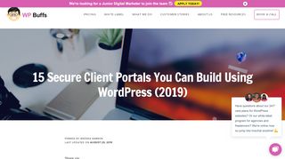 
                            6. 14 Secure Client Portals Your Can Build Using WordPress (2019)