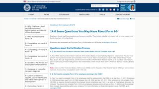 
                            9. 14.0 Some Questions You May Have About Form I-9 | USCIS