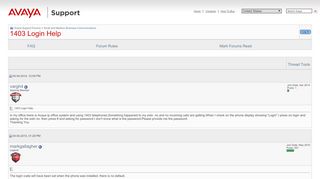 
                            2. 1403 Login Help - Avaya Support Forums