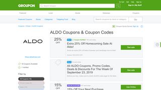 
                            4. 15% off Aldo Coupons, Promo Codes & Deals 2019 - Groupon