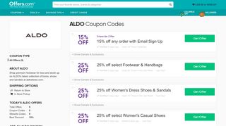 
                            5. 15% off ALDO Coupons & Promo Codes + Free Shipping 2019