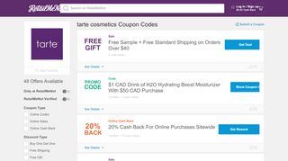 
                            9. 15% Off Tarte Cosmetics Coupons, Codes - …