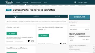 
                            5. $150 Off Portal from Facebook Coupons and Promo Codes for August ...