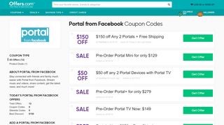 
                            3. $150 off Portal from Facebook Coupons & Promo Codes 2019