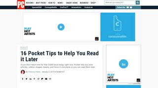 
                            2. 16 Pocket Tips to Help You Read it Later | PCMag.com