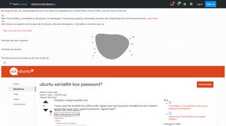 
                            2. 16.04 - ubuntu xenial64 box password? - Ask Ubuntu