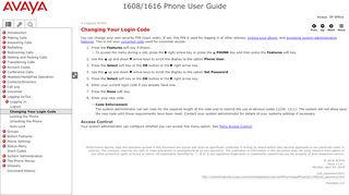 
                            4. 1608/1616 Phone User Guide > Changing Your Login ... - Avaya