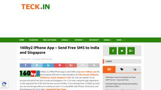 
                            7. 160by2 iPhone App - Send Free SMS to India and …