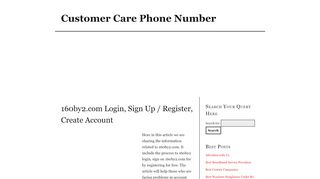 
                            7. 160by2.com Login, Sign Up / Register, Create Account ...