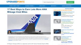 
                            4. 17 Best Ways to Earn Lots More ANA Mileage Club Miles