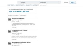 
                            2. 17 Synaptics jobs in United States - LinkedIn